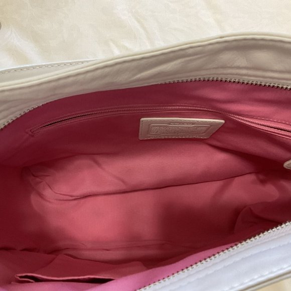 Coach Zoe Hobo Ivory/Pearl Leather Bag With Silver Hardware - F14707 - Picture 7 of 7